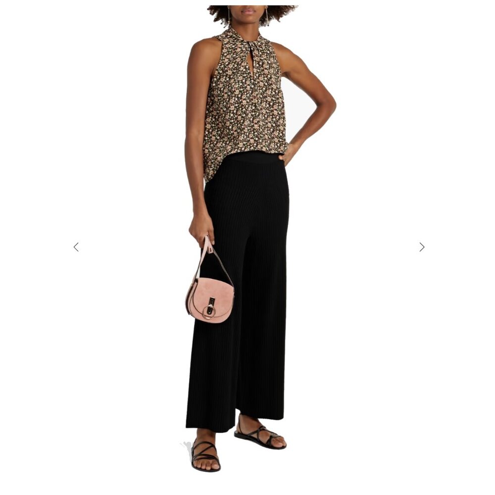 NWT JOIE Maraloma twist-front floral-print silk top (Size Large)